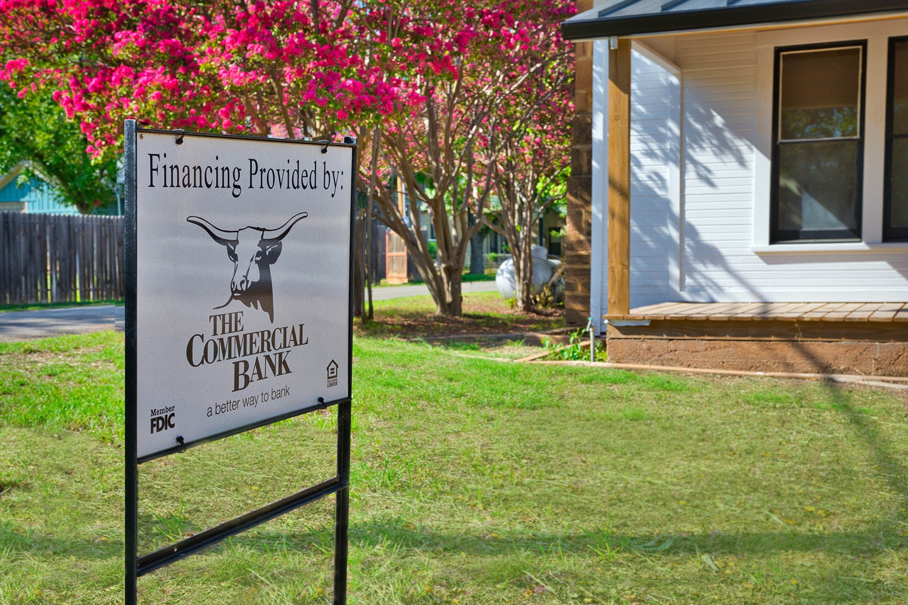 house with TCB Mason yard sign